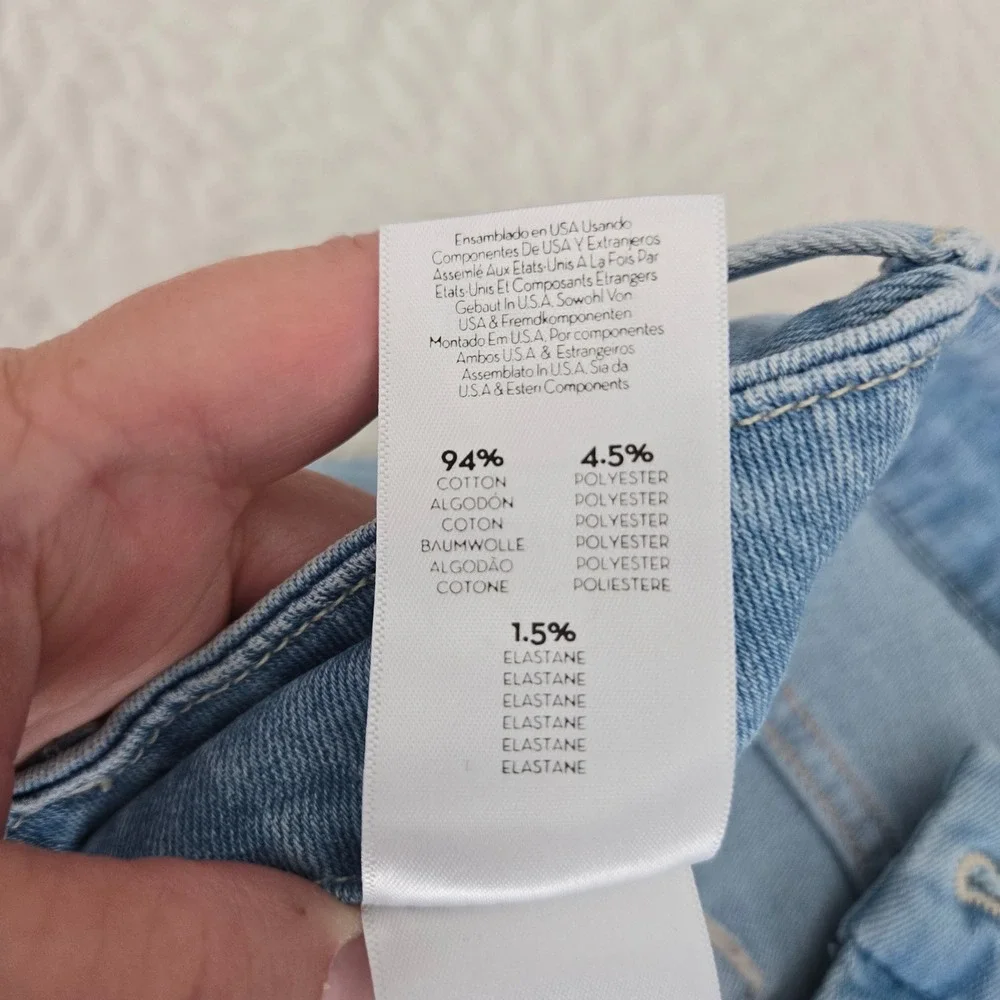 MOTHER The Looker Ankle Fray Jeans Hold My Hand Light Blue Wash 1431-926 Size 25